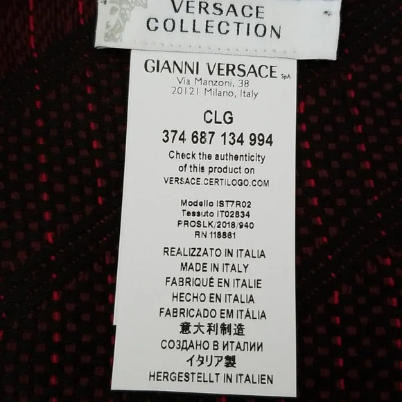 New Versace Logo Striped Scarf - Picture 10 of 13